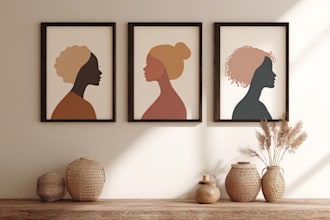 do minimalist boho art and abstract printable wall art