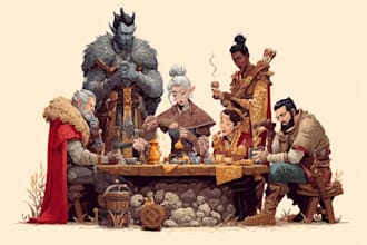 design custom dnd party portraits and group art