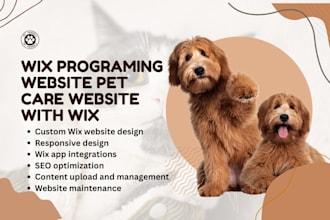 create wix programing website pet care website with wix
