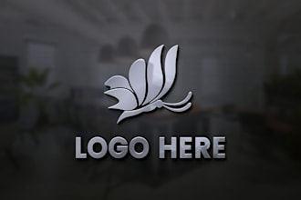 design a metal logo with a free 3d mockup
