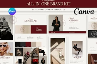 design personal brand identity, custom logo, modern style guide and branding kit