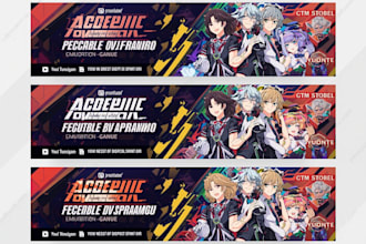design professional anime or gaming youtube banner
