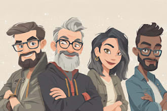 draw a vector 2d character, cartoon character