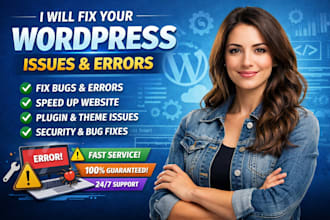 fix wordpress issues, fix wordpress errors, bugs, fix wordpress website