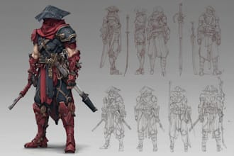 a design sci fi character illustration or sci fi character
