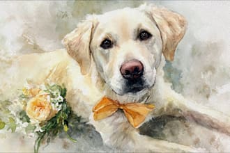paint adorable watercolor pet portrait