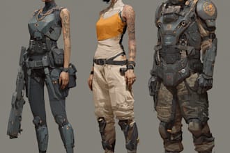 design sci fi character illustration or sci fi character