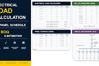 electrical load calculation, panel schedule and estimation