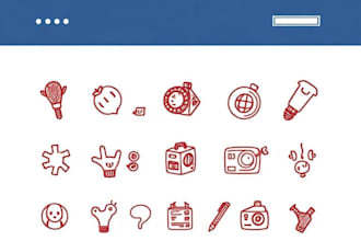 draw doodle illustrations for website, ui, and icons