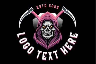 do amazing custom motorcycle skull logo with t shirt design