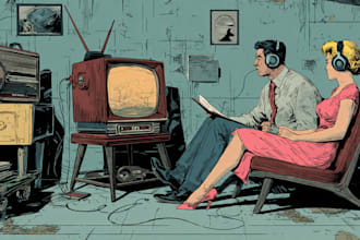 create cool retro comic art design illustration