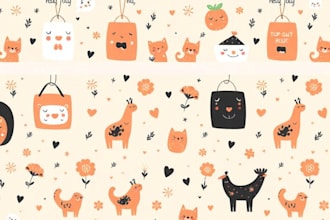 design cute merchandise and patterns