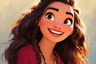 portrait in disney cartoon illustration