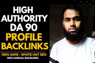 give high authority da90 SEO profile backlinks link building service