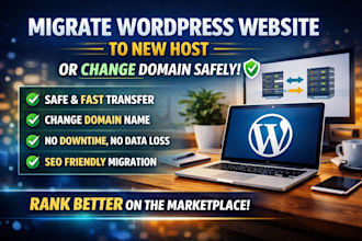 migrate wordpress website to new host, change domain name