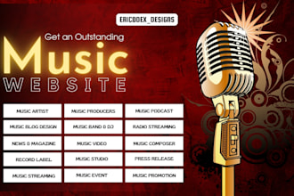 build music artist dj band record label website podcast music event blog website