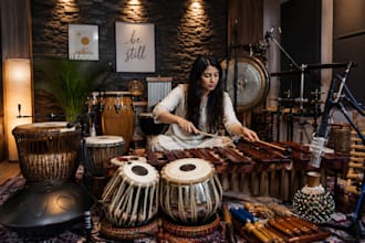 record live tabla, xylophone and cinematic percussion for your track