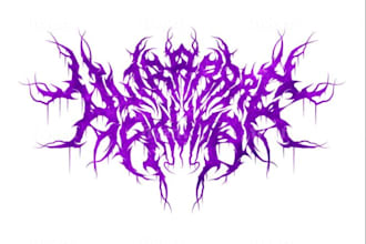 create a metal logo with a unique, custom made font