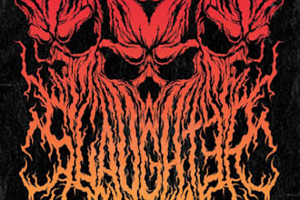 design a vile, gore inspired metal logo for horror