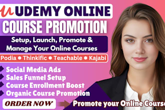 do udemy online course promotion to increase enrollments and sales, kajabi sales