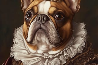 create pet portrait royal pet portrait pet and owner royal