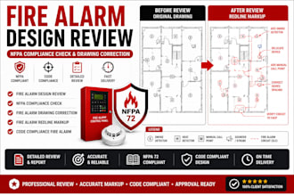 fire alarm design review, nfpa compliance check, drawing correction, redline