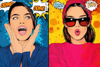 draw pop art in retro comic style