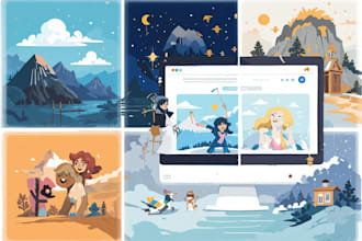 create modern flat vector illustrations for websites, apps and hero sections