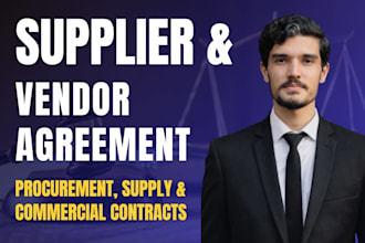 draft supplier, vendor and procurement agreements
