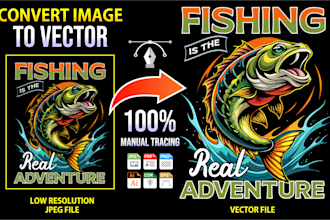 vectorize image, convert image to vector, manual vector tracing