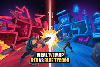 create a viral fortnite 1v1 red vs blue map, tycoon zonewar with verse code