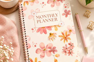 create a modern digital planner, diary and notebook in canva