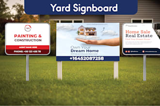 do professional signage design, yard sign, sign board, bandit sign, banner sign