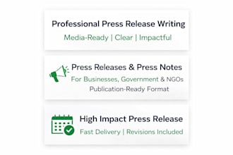 write a professional press release and press note