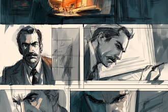 illustrate comic book graphic novel storyboard comic strip