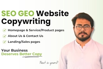seo geo web copywriting for homepage, services, and landing pages