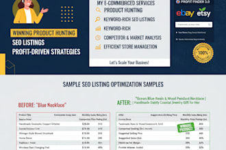 expert ebay and etsy product hunting and SEO optimized listing