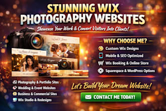 design redesign photography wix website restaurant, agency and business website