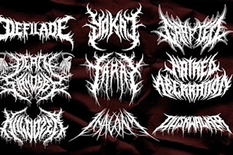design dj, progressive metalcore, hardcore and modern thall band logo