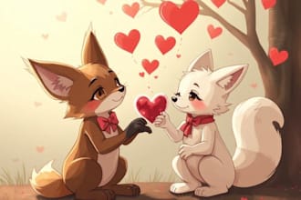draw valentine furry ych art