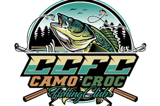 design modern fishing club logo