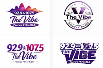 make modern unique radio station logo design