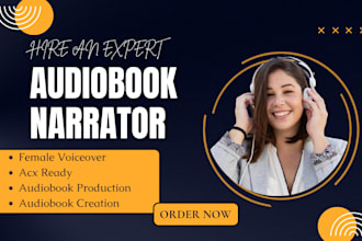 be your audiobook narrator, acx audible audiobook, with female voice over