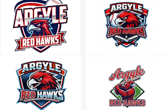 design professional red hawks logo for your business
