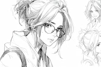 sketch characters into anime style