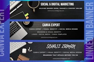 design linkedin banner cover photo or banner design