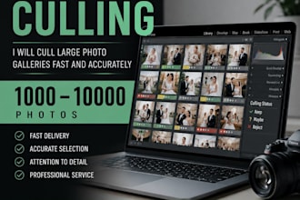 professionally cull wedding and event photos in lightroom