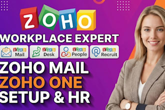 setup zoho mail, zoho worksplace, zoho cliq meeting, zoho notebook and workdrive