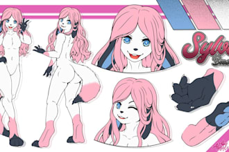 draw furry art fursona anthro feral protogen anime oc illustration vtuber avatar