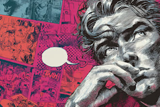 create cool retro comic art design illustration